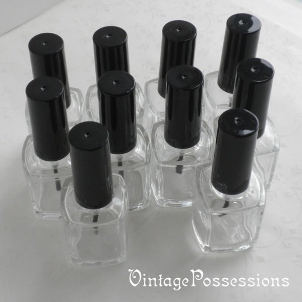 8 Empty Nail Polish Bottles New Unused Ready for your Handmade Product